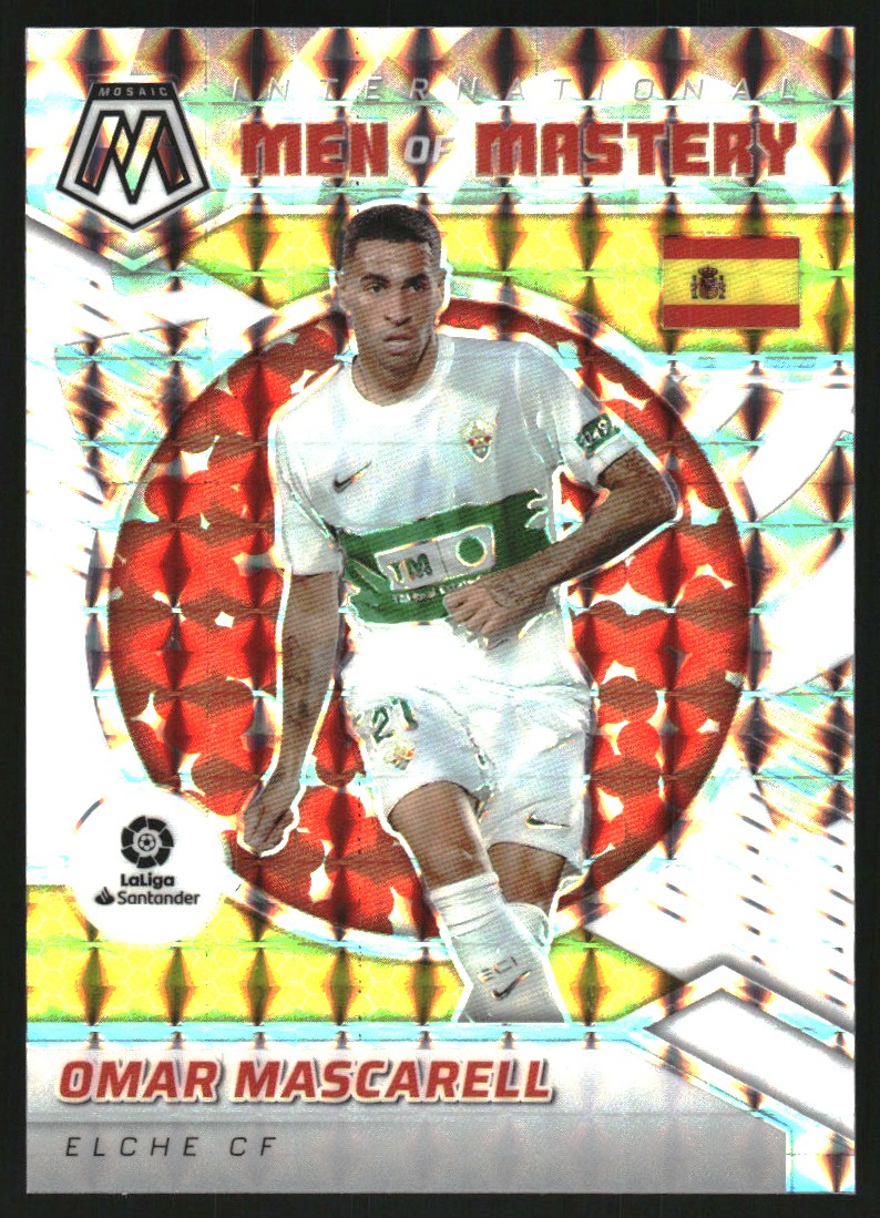 2021-22 Panini Mosaic La Liga International Men of Mastery Mosaic White #13 Omar Mascarell