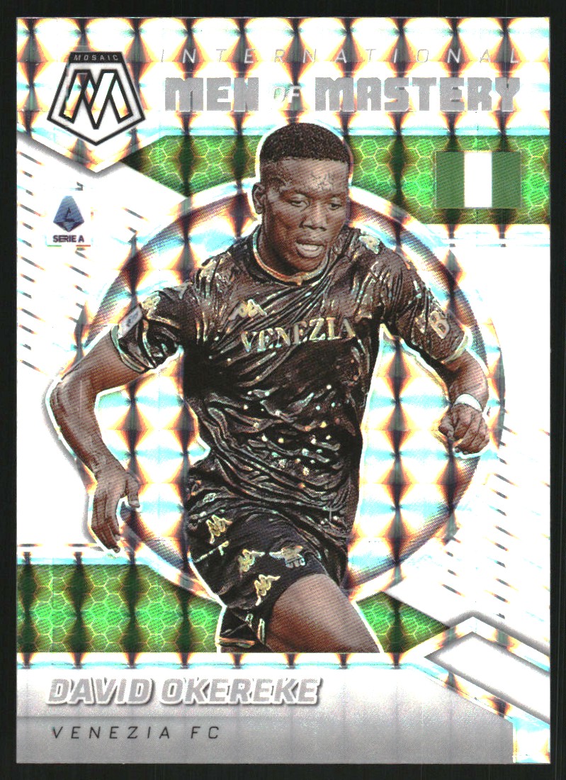 2021-22 Panini Mosaic Serie A International Men of Mastery Mosaic White #38 David Okereke