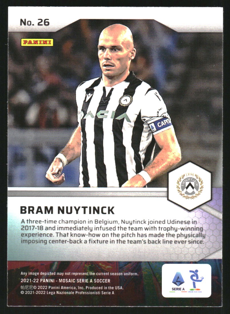2021-22 Panini Mosaic Serie A Pitch Masters #26 Bram Nuytinck