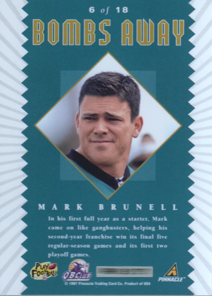 1997 Pinnacle X-Press Bombs Away #6 Mark Brunell back image