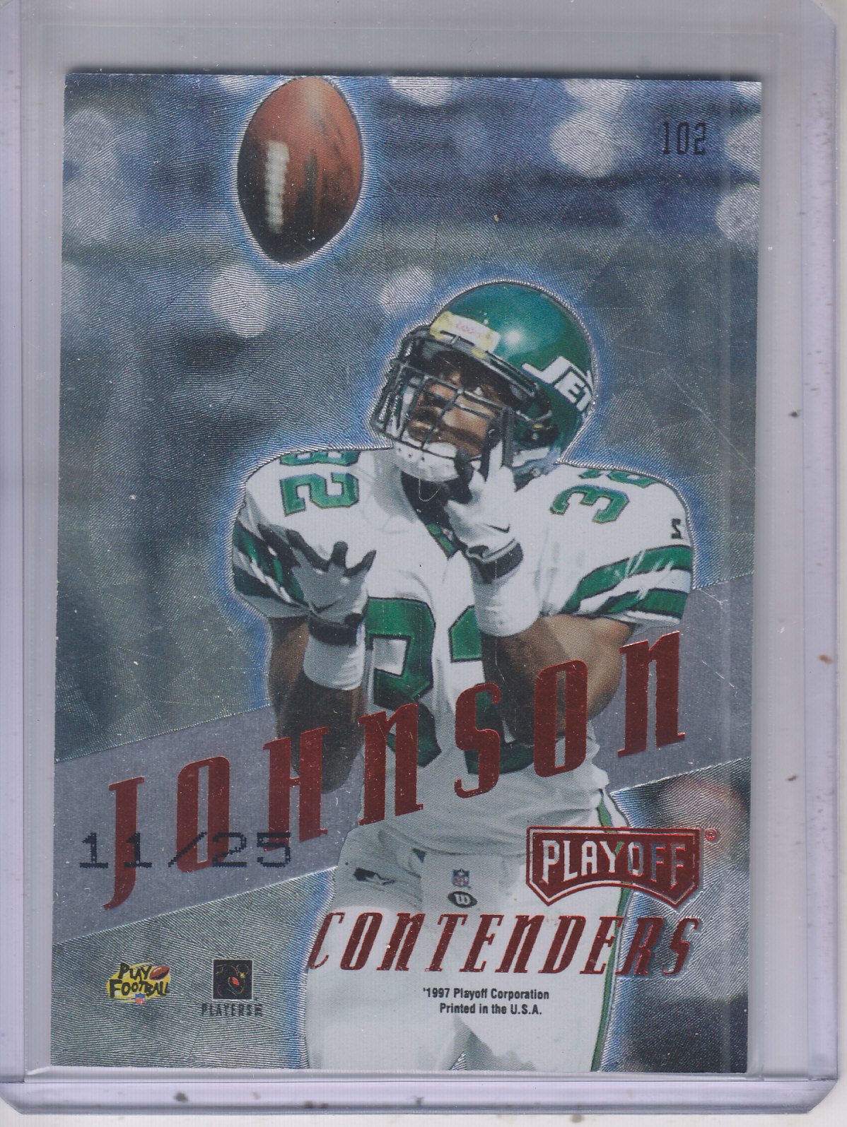 1997 Playoff Contenders Red #102 Leon Johnson back image