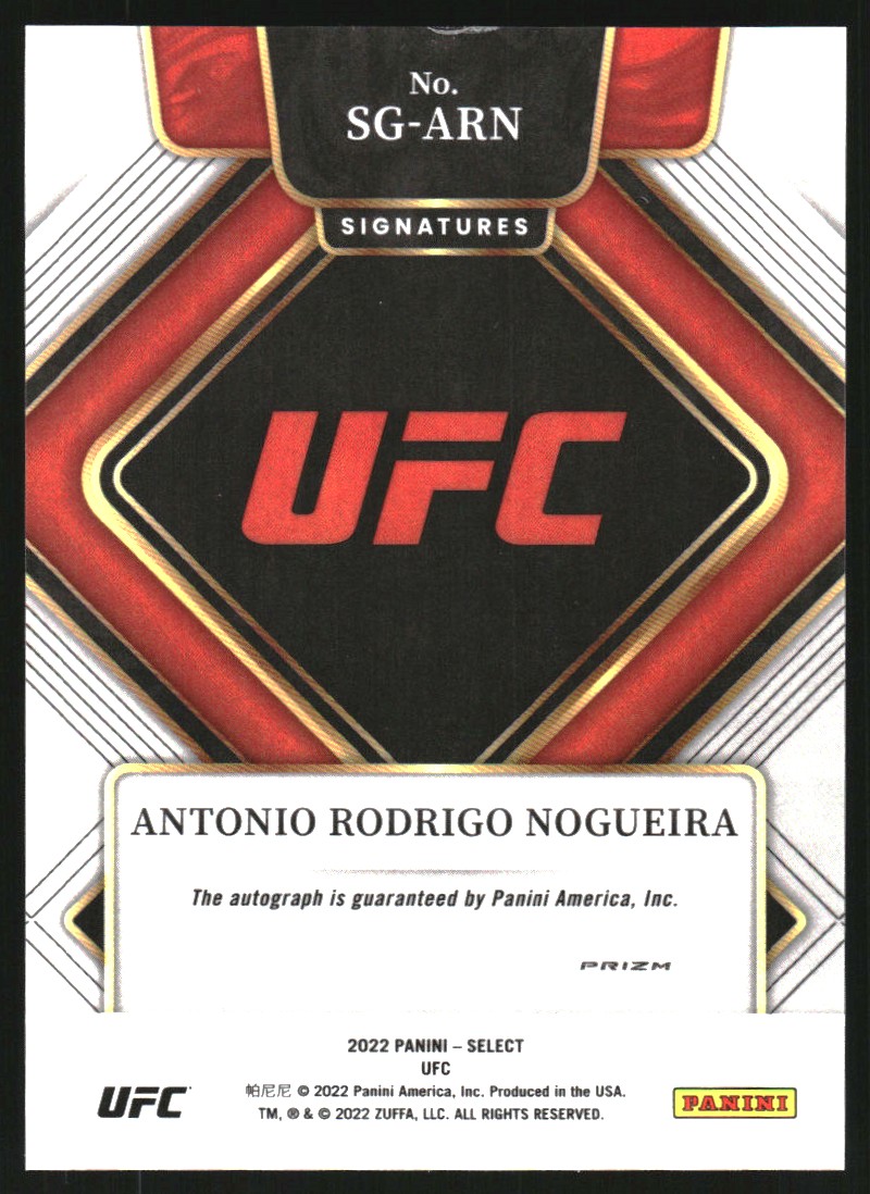 2022 Select UFC Signatures Prizms Flash #SGARN Antonio Rodrigo Nogueira