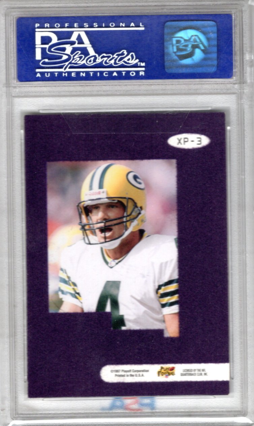 1997 Playoff First and Ten Xtra Point #XP3G Brett Favre GREEN back image