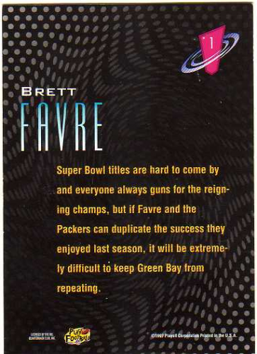 1997 Playoff Zone Frenzy #1 Brett Favre back image