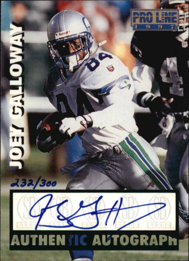 1997 Pro Line Autographs Emerald #23 Joey Galloway/300