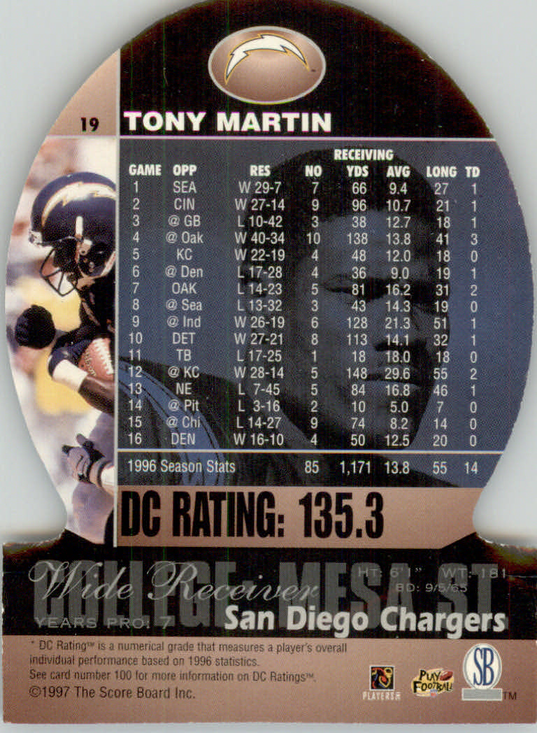 1997 Pro Line DC3 Football Cards - Picture 13 of 51