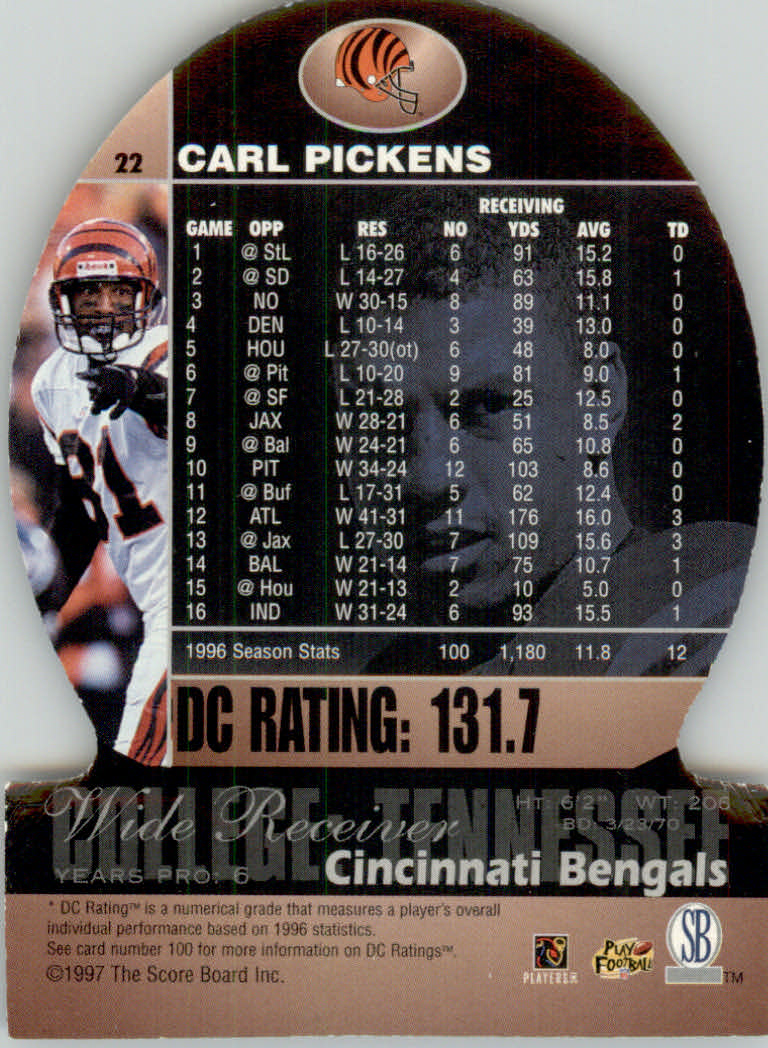 1997 Pro Line DC3 Football Cards - Picture 15 of 51