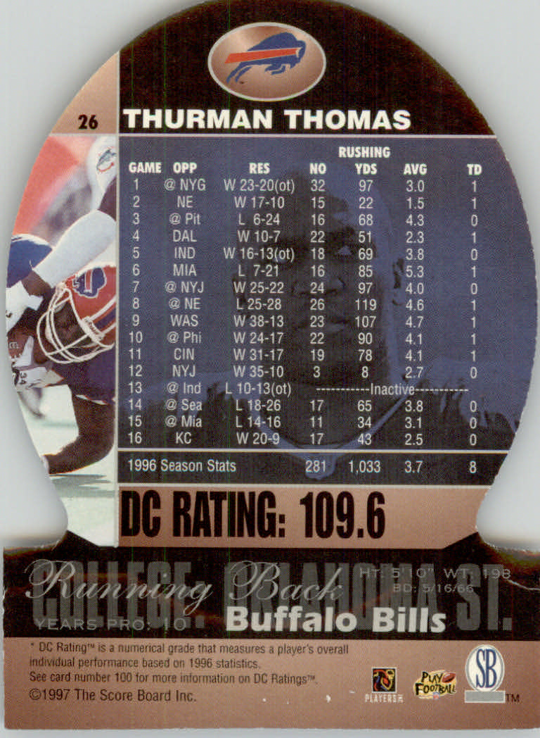 1997 Pro Line DC3 Football Cards - Picture 19 of 51