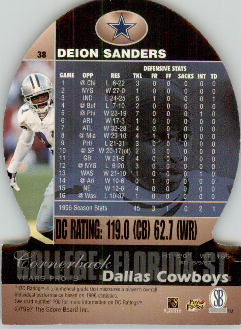 1997 Pro Line DC3 Football Cards - Picture 25 of 51