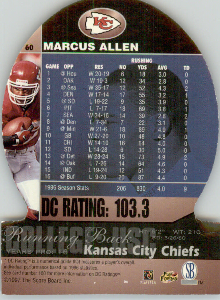 1997 Pro Line DC3 Football Cards - Picture 33 of 51