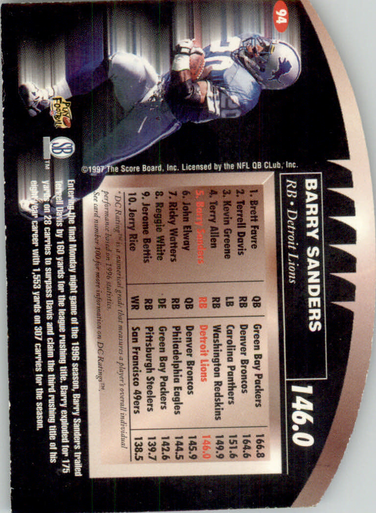 1997 Pro Line DC3 Football Cards - Picture 47 of 51
