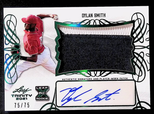 2021 Leaf Trinity Patch Autographs Green #PADS1 Dylan Smith