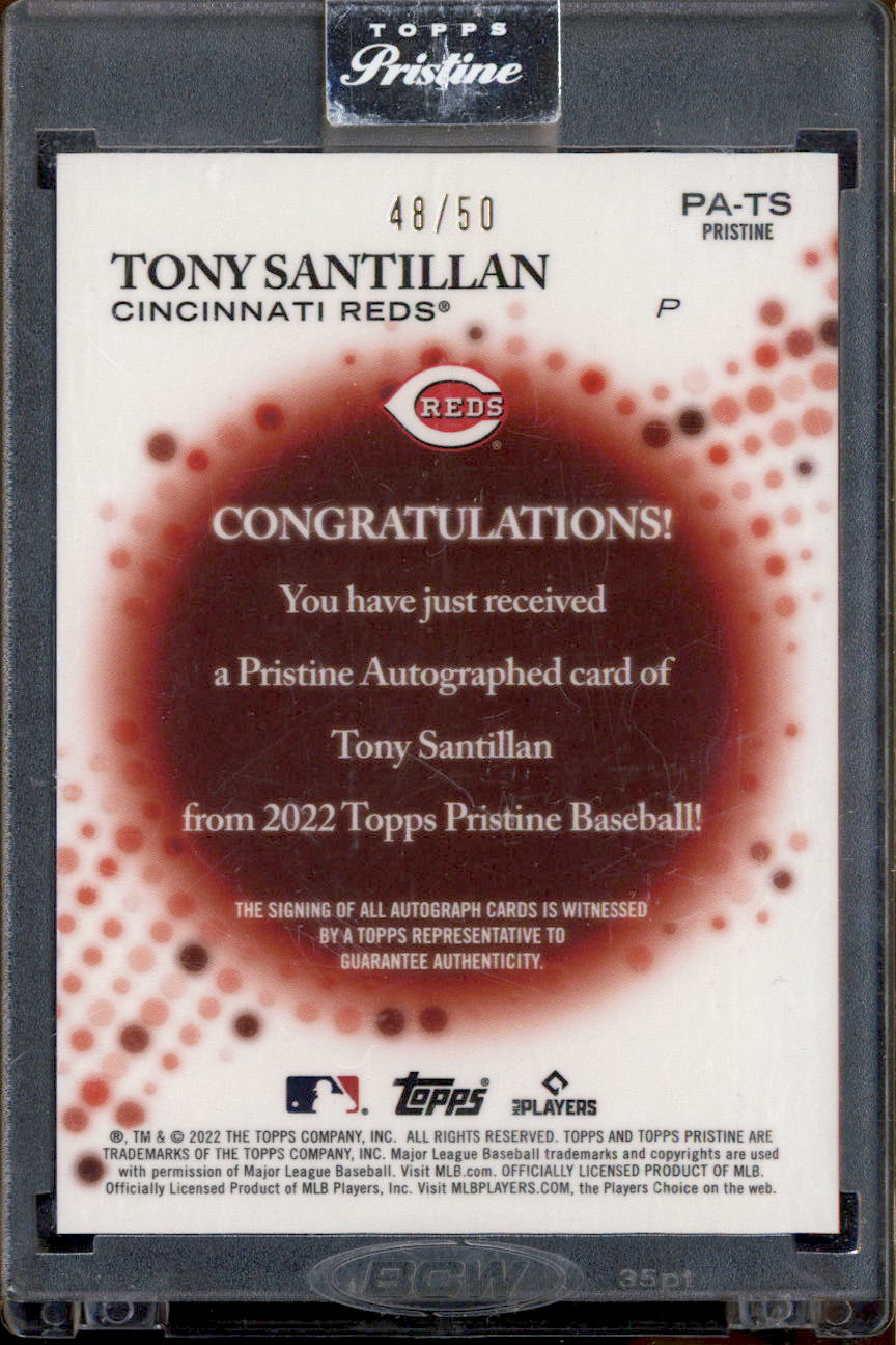 2022 Topps Pristine Autographs Gold Pristine Refractors #PATS Tony Santillan