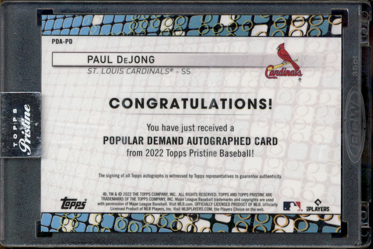 2022 Topps Pristine Popular Demand Autographs #PDAPD Paul DeJong