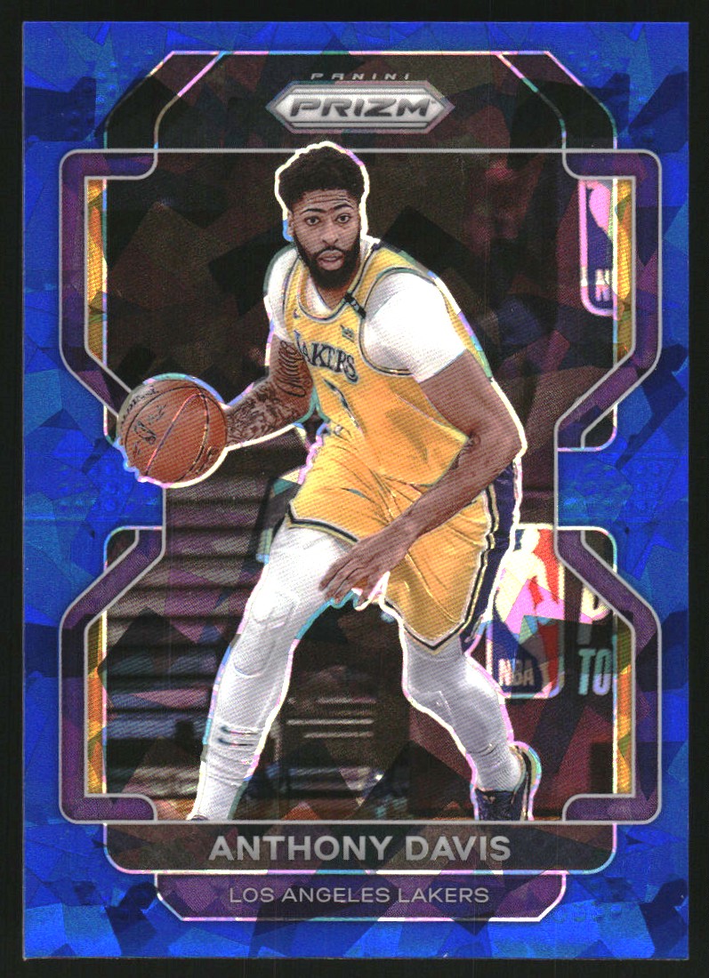 2021-22 Panini Prizm Prizms Blue Ice #53 Anthony Davis