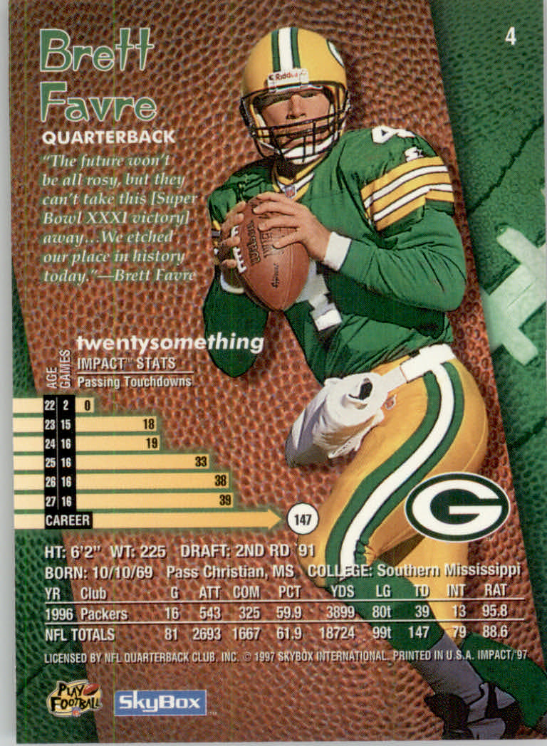 1997 Skybox Impact Football "Main Set" Base Cards - Picture 9 of 480