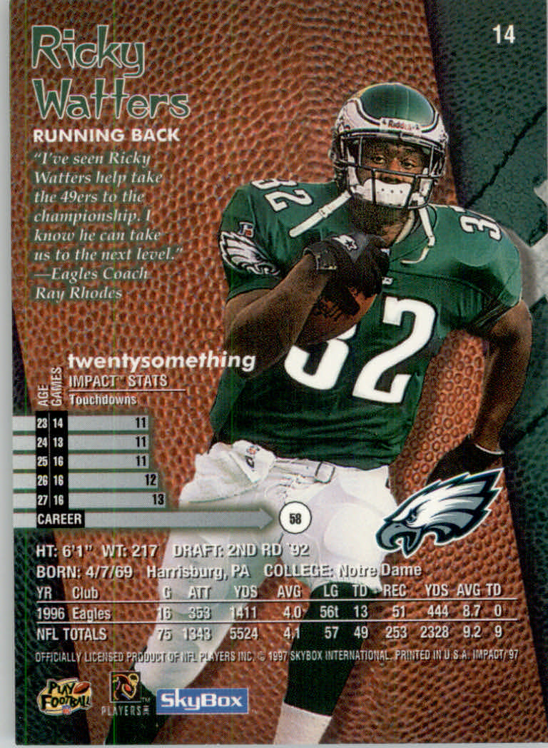 1997 Skybox Impact Football "Main Set" Base Cards - Picture 28 of 480