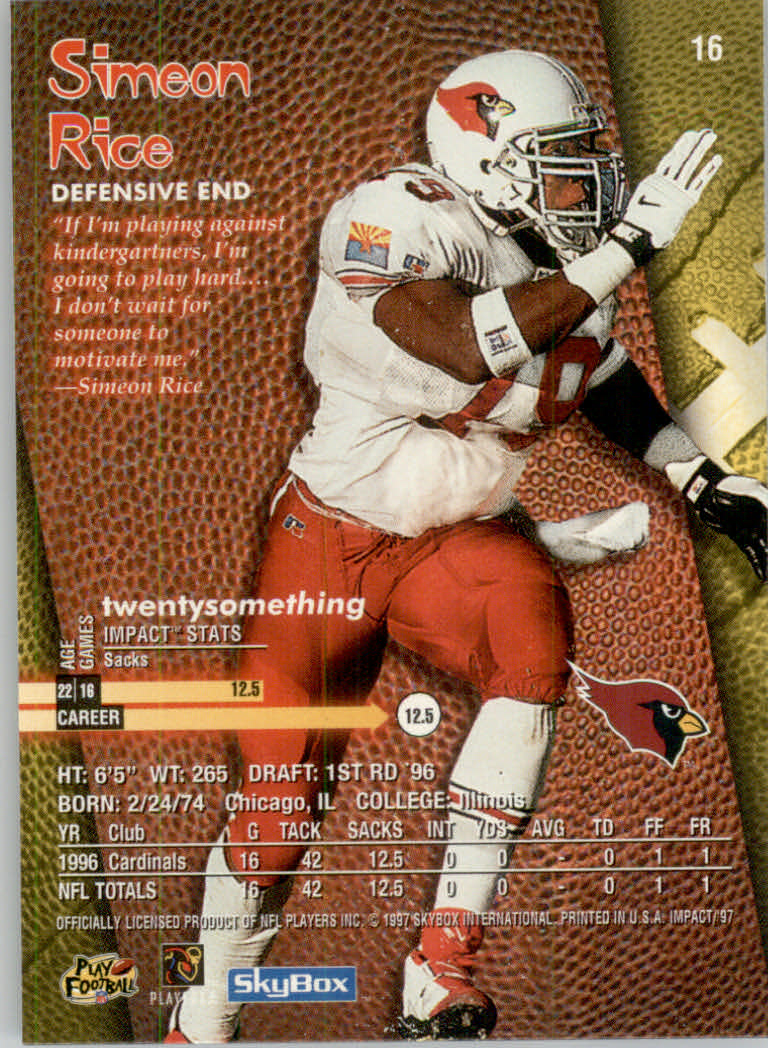 1997 Skybox Impact Football "Main Set" Base Cards - Picture 32 of 480