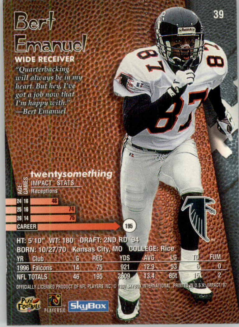 1997 Skybox Impact Football "Main Set" Base Cards - Picture 78 of 480