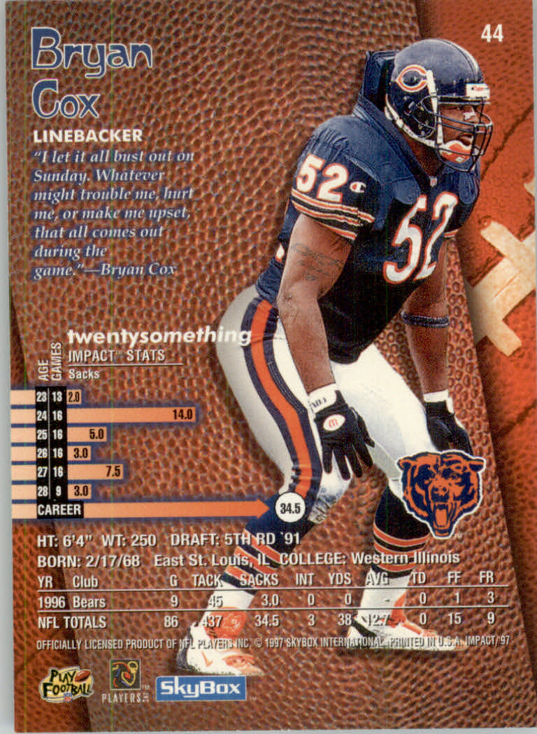 1997 Skybox Impact Football "Main Set" Base Cards - Picture 88 of 480