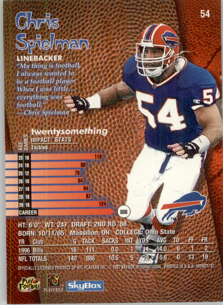 1997 Skybox Impact Football "Main Set" Base Cards - Picture 106 of 480
