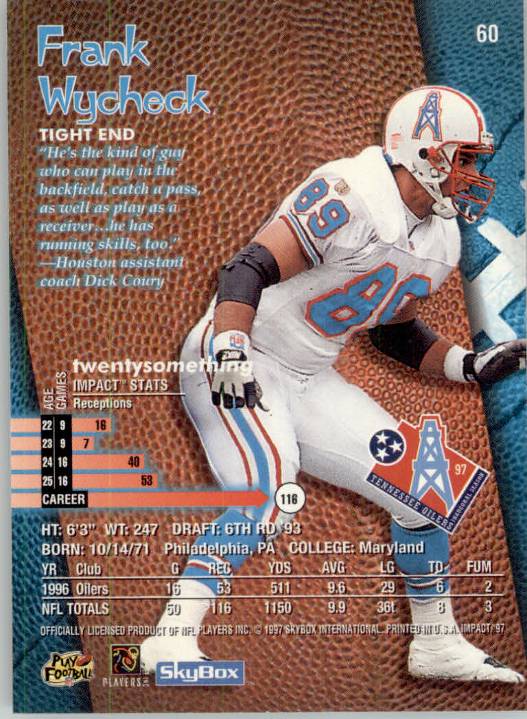 1997 Skybox Impact Football "Main Set" Base Cards - Picture 118 of 480