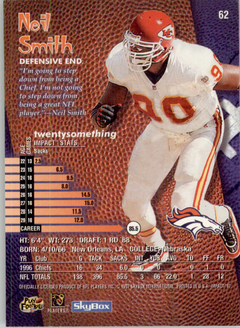 1997 Skybox Impact Football "Main Set" Base Cards - Picture 122 of 480