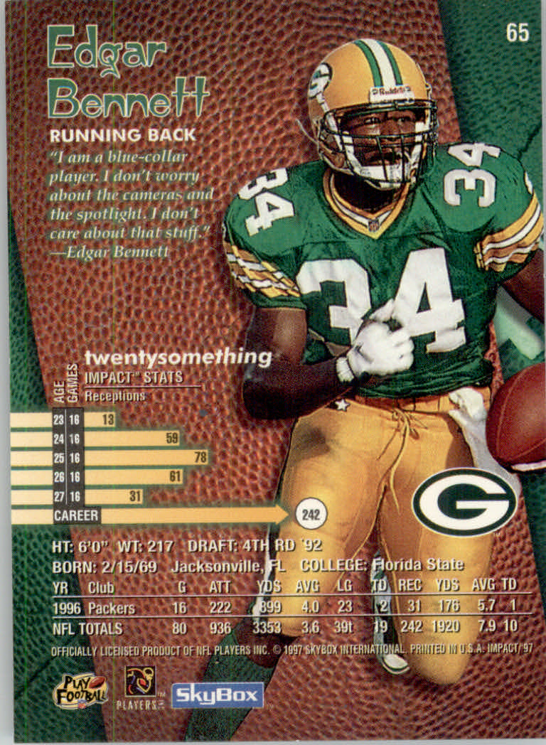 1997 Skybox Impact Football "Main Set" Base Cards - Picture 128 of 480