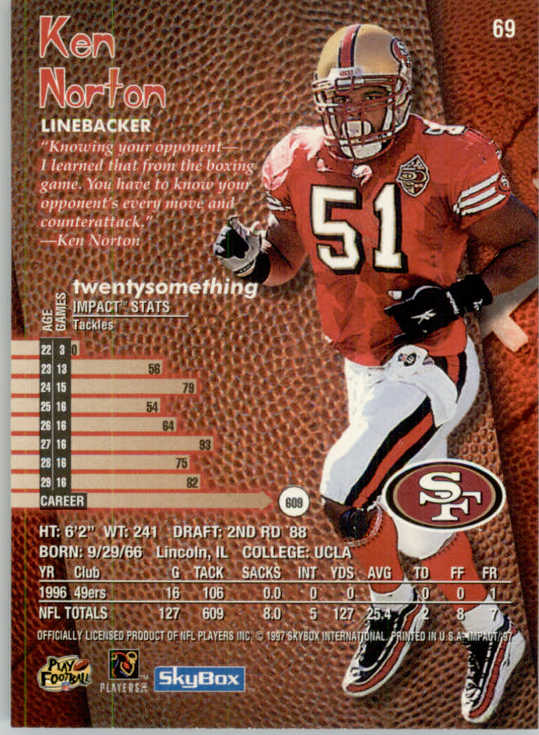 1997 Skybox Impact Football "Main Set" Base Cards - Picture 136 of 480
