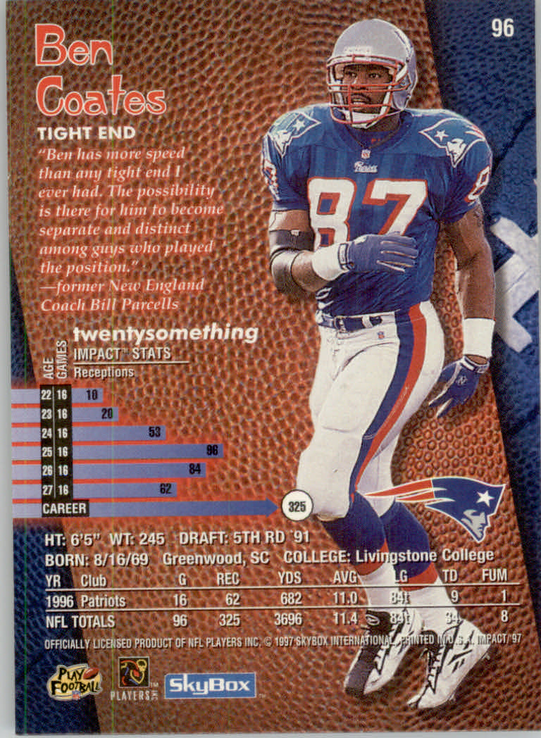 1997 Skybox Impact Football "Main Set" Base Cards - Picture 188 of 480