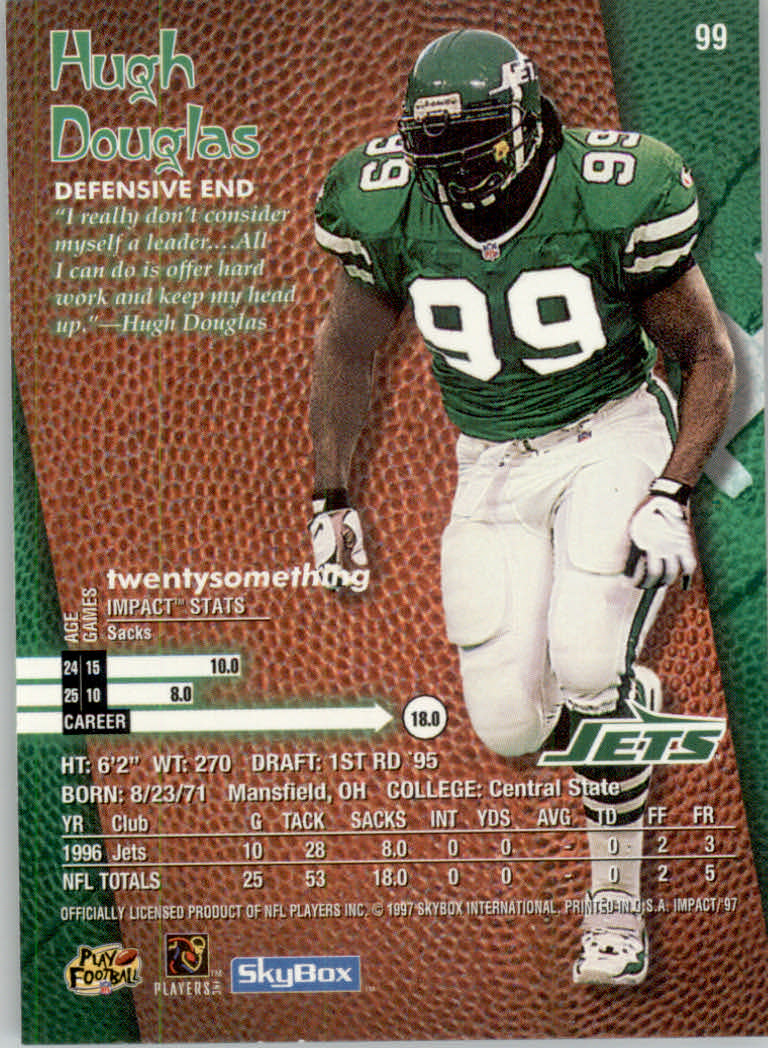 1997 Skybox Impact Football "Main Set" Base Cards - Picture 194 of 480