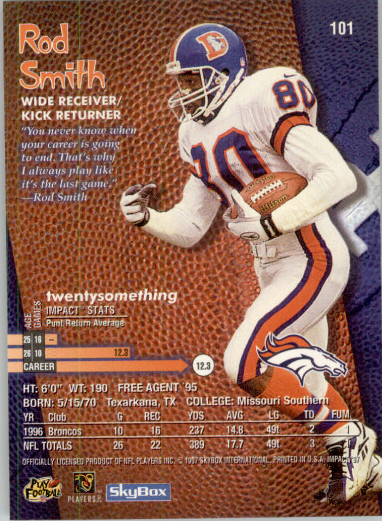 1997 Skybox Impact Football "Main Set" Base Cards - Picture 198 of 480