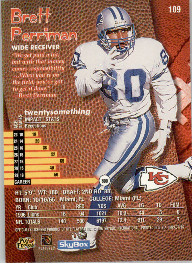 1997 Skybox Impact Football "Main Set" Base Cards - Picture 214 of 480