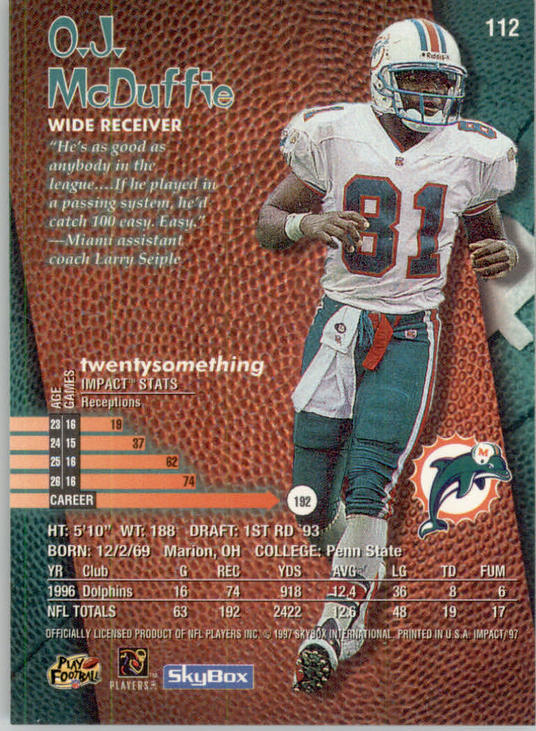 1997 Skybox Impact Football "Main Set" Base Cards - Picture 220 of 480