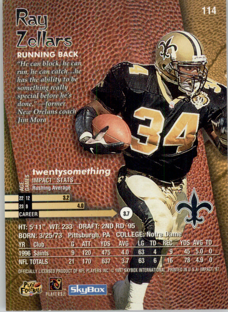 1997 Skybox Impact Football "Main Set" Base Cards - Picture 224 of 480
