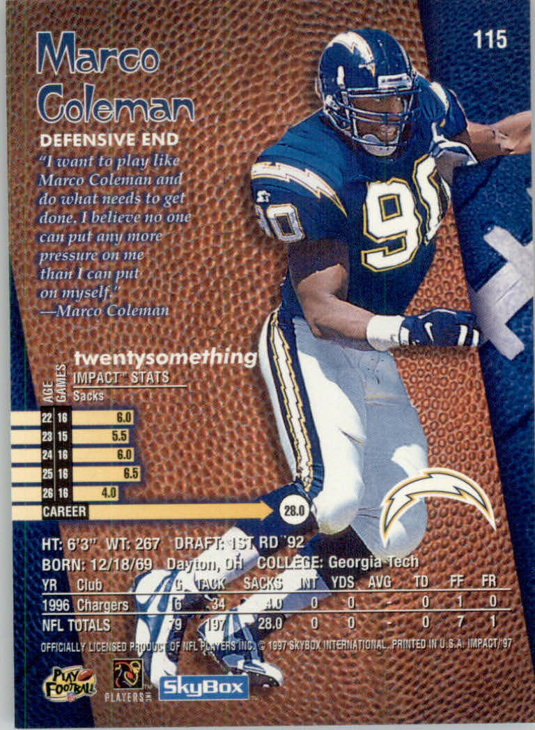 1997 Skybox Impact Football "Main Set" Base Cards - Picture 226 of 480