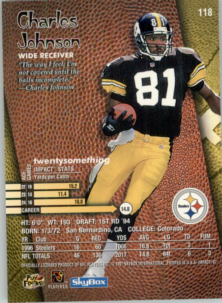 1997 Skybox Impact Football "Main Set" Base Cards - Picture 232 of 480