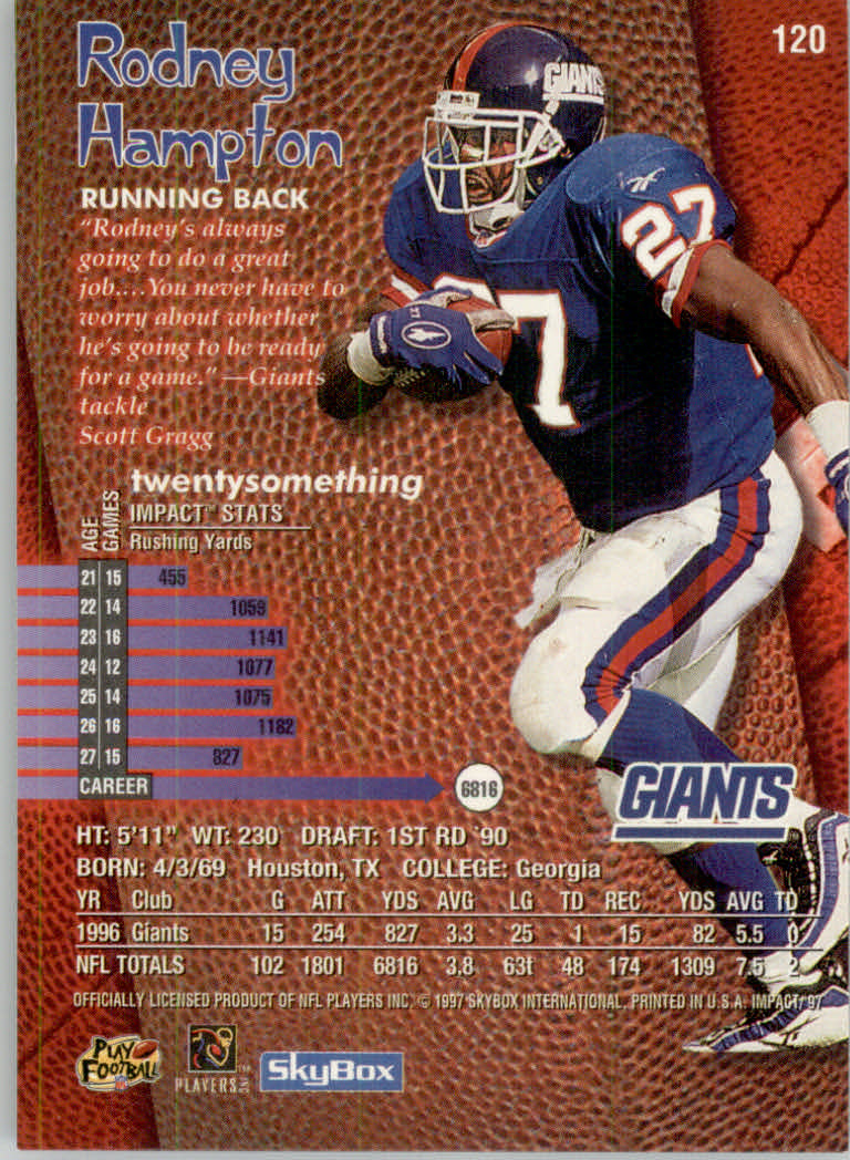 1997 Skybox Impact Football "Main Set" Base Cards - Picture 236 of 480