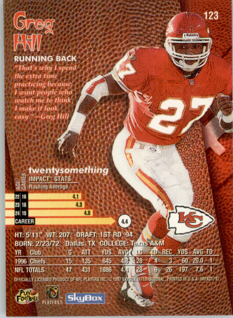 1997 Skybox Impact Football "Main Set" Base Cards - Picture 242 of 480