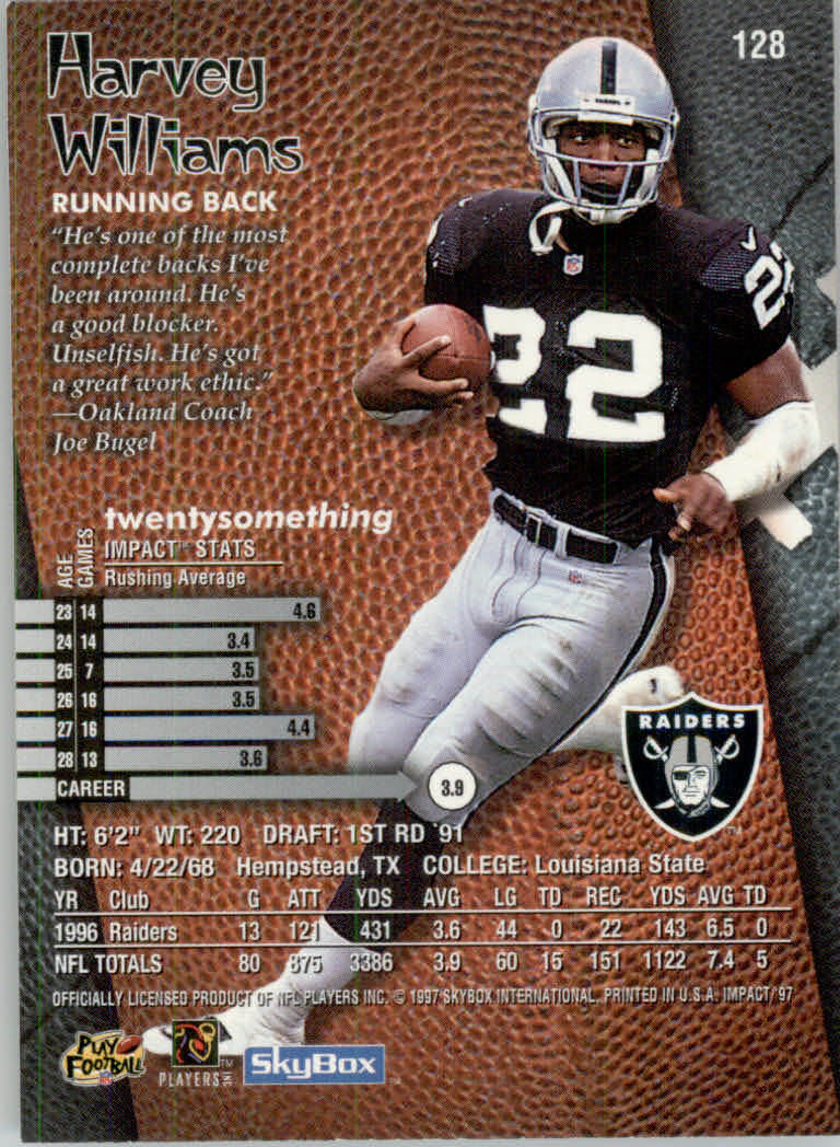 1997 Skybox Impact Football "Main Set" Base Cards - Picture 252 of 480