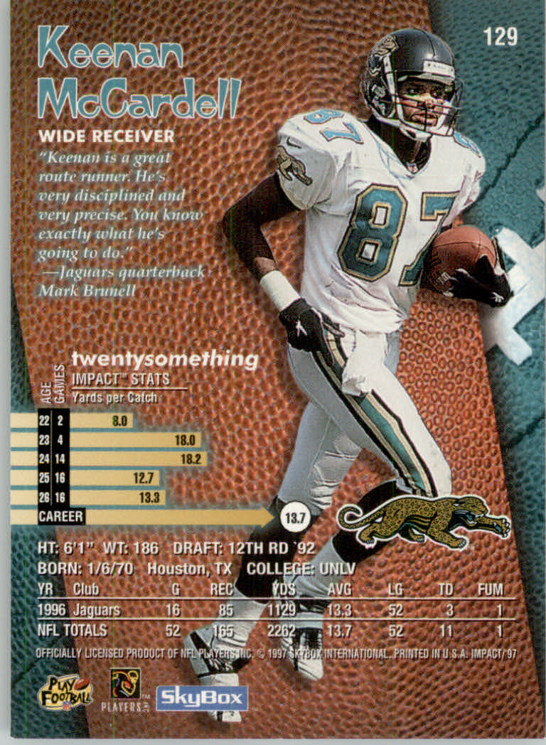 1997 Skybox Impact Football "Main Set" Base Cards - Picture 254 of 480