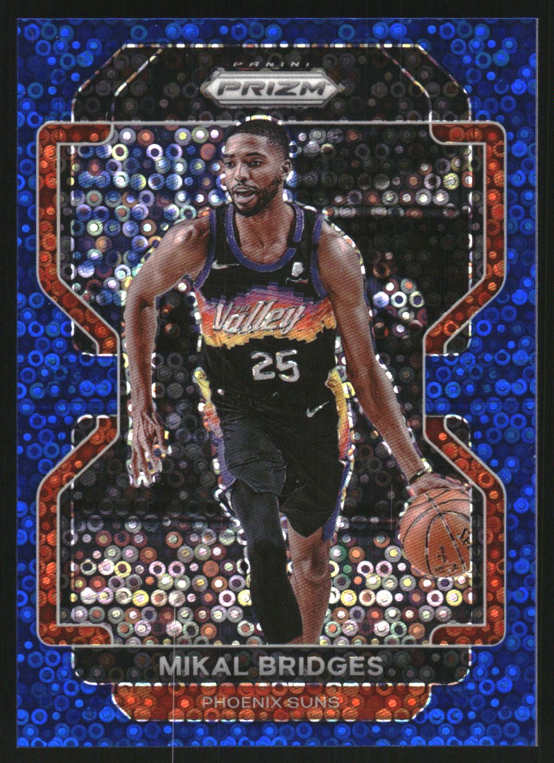 2021-22 Panini Prizm Prizms Fast Break Blue #27 Mikal Bridges