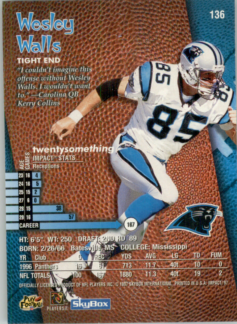 1997 Skybox Impact Football "Main Set" Base Cards - Picture 268 of 480