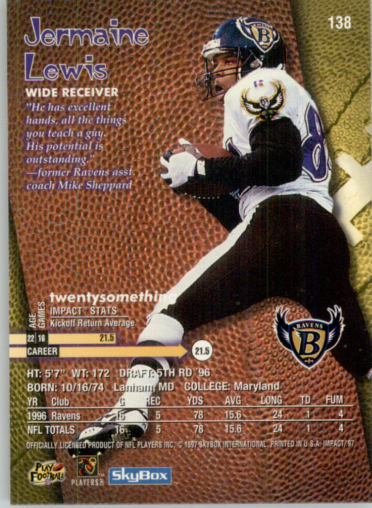 1997 Skybox Impact Football "Main Set" Base Cards - Picture 272 of 480