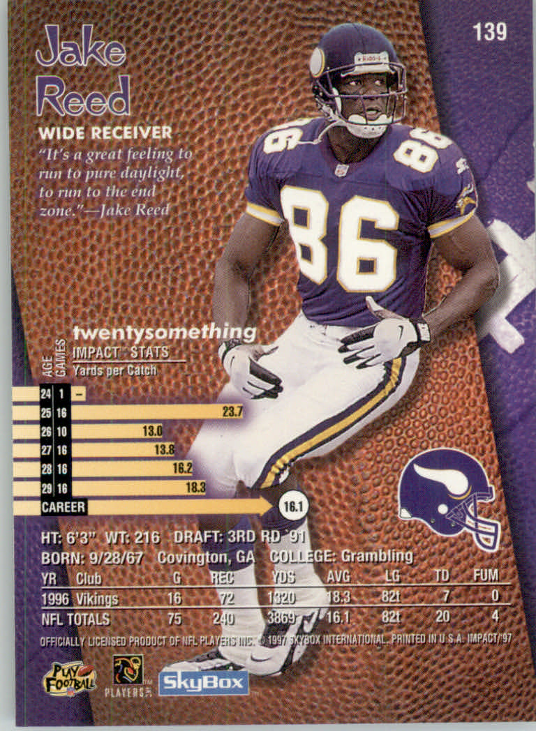 1997 Skybox Impact Football "Main Set" Base Cards - Picture 274 of 480