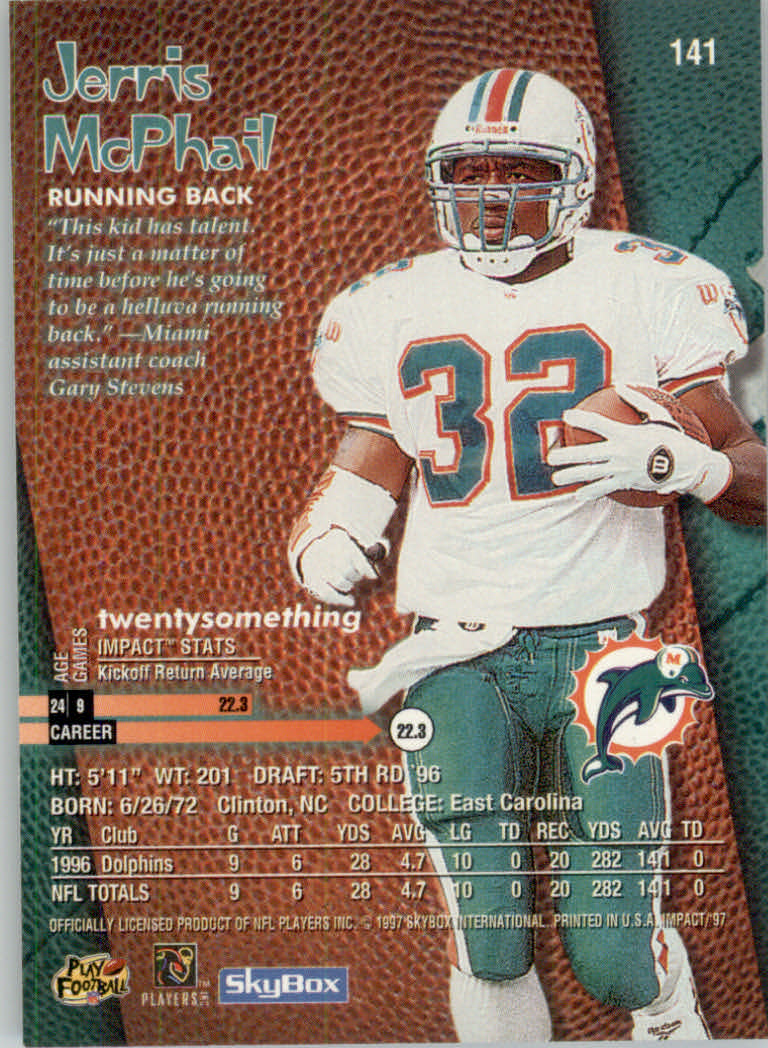 1997 Skybox Impact Football "Main Set" Base Cards - Picture 278 of 480