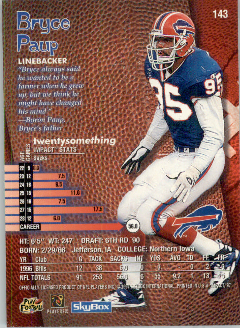 1997 Skybox Impact Football "Main Set" Base Cards - Picture 282 of 480