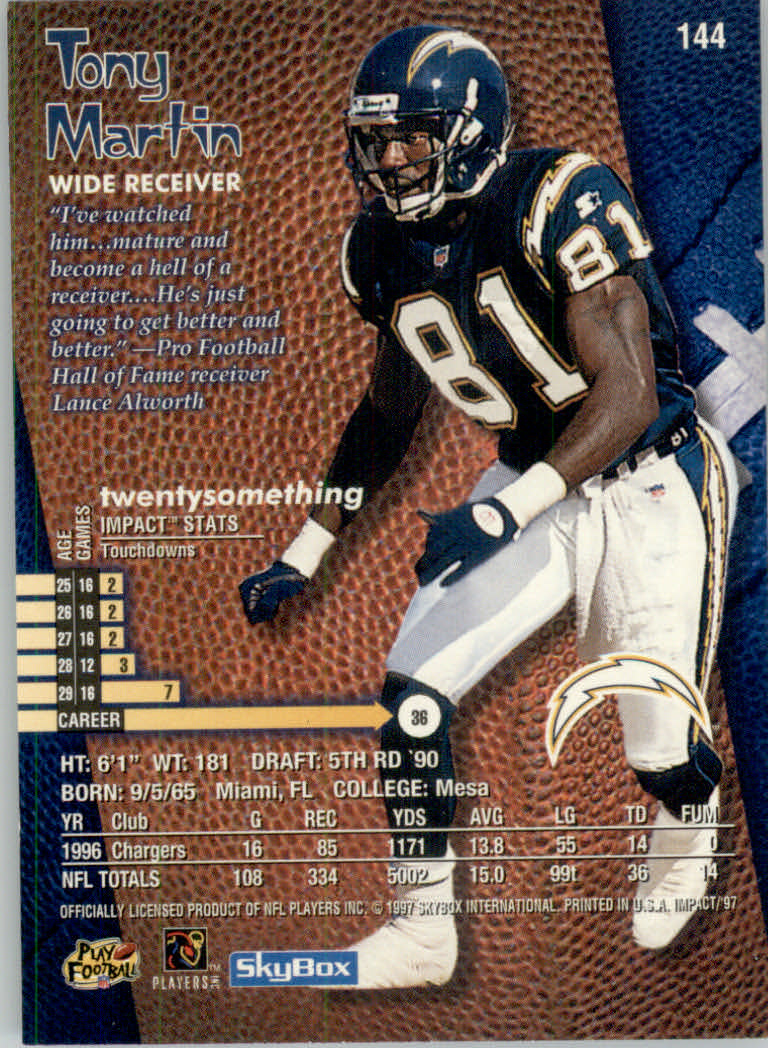1997 Skybox Impact Football "Main Set" Base Cards - Picture 284 of 480