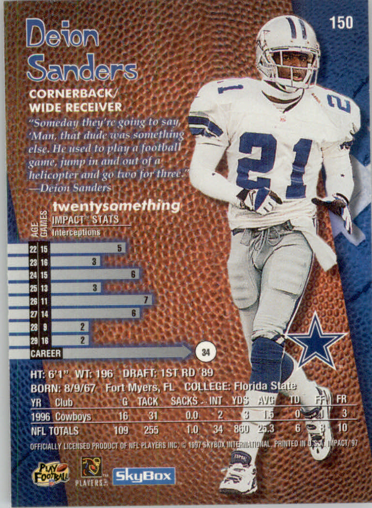 1997 Skybox Impact Football "Main Set" Base Cards - Picture 296 of 480