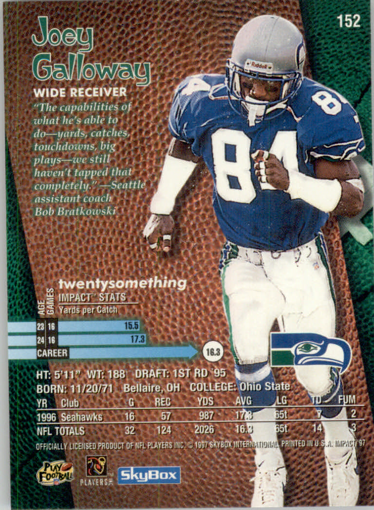 1997 Skybox Impact Football "Main Set" Base Cards - Picture 300 of 480